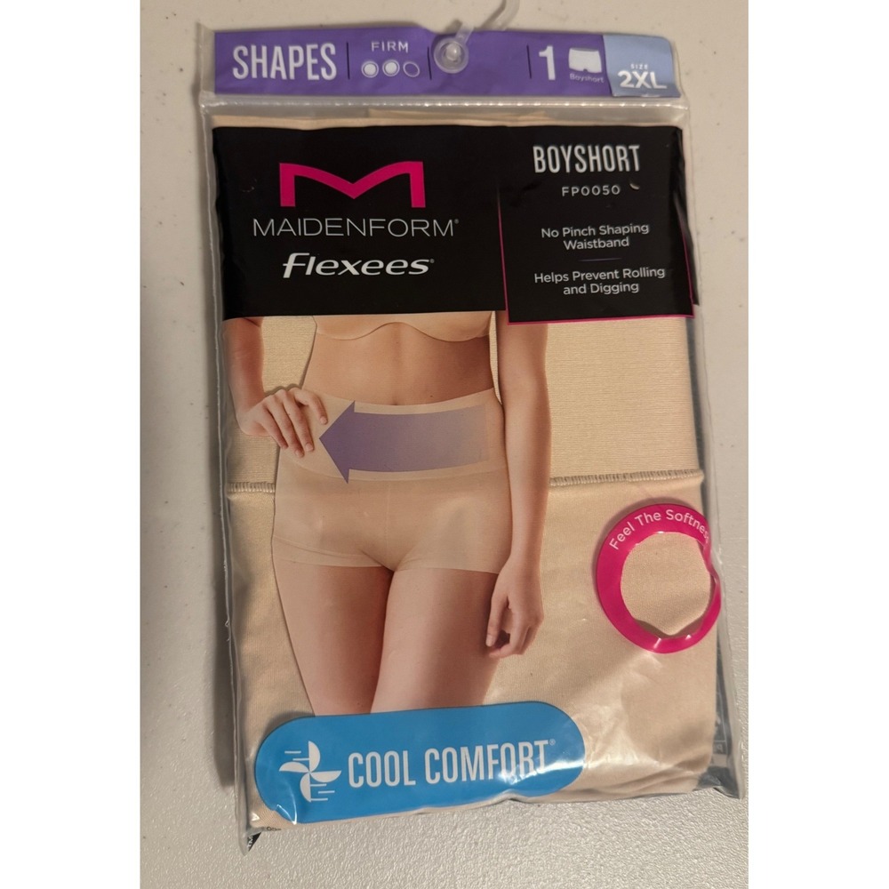 Maidenform Shapewear Women 2XL Nude Flexees Shapes Firm Control Boyshort NEW